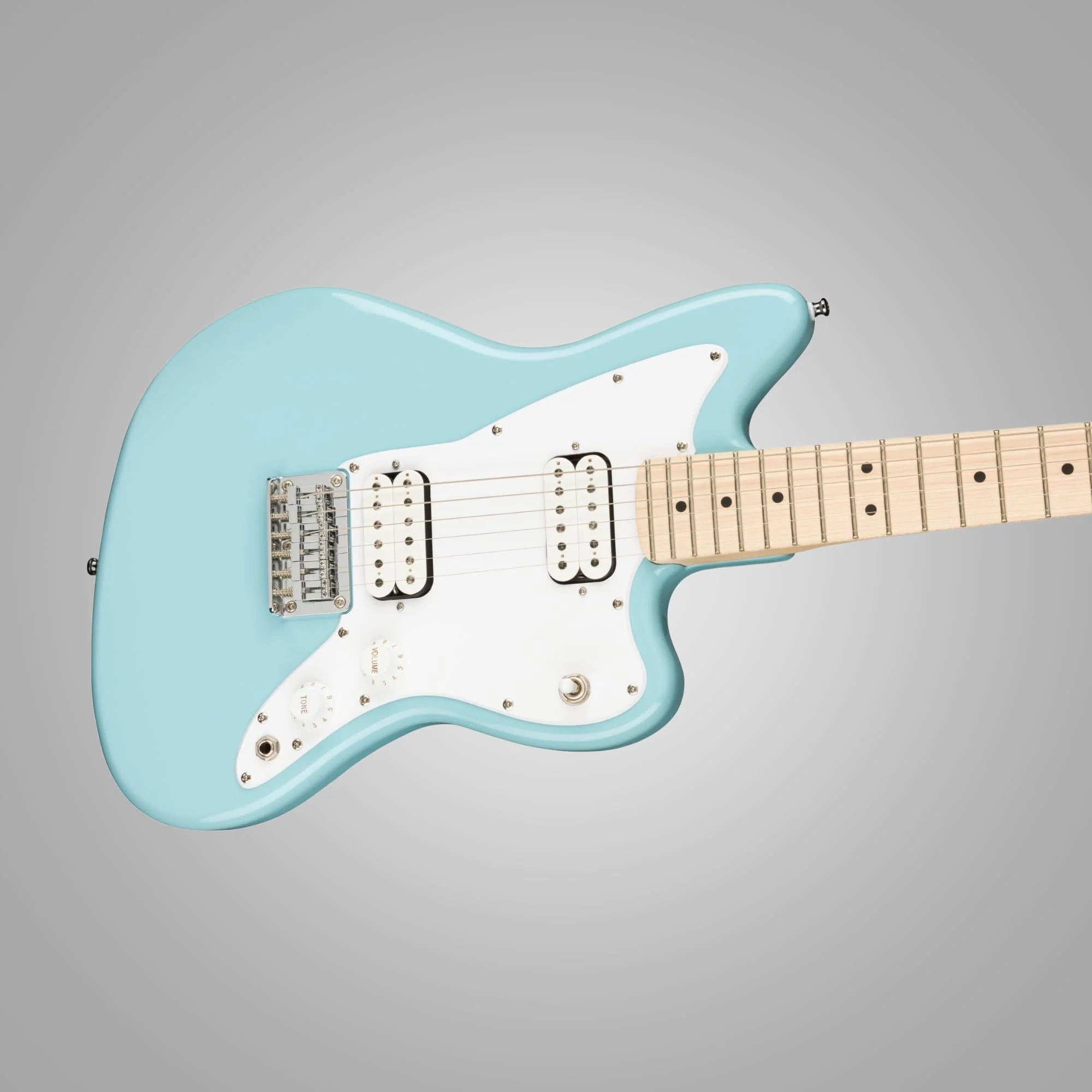 Squier Mini Jazzmaster® HH Electric Guitar, Maple Fingerboard, Daphne Blue - 0370125504 Bundle w/ 12-Pack Guitar Pick and Liquid Audio Polishing Cloth - Image 6