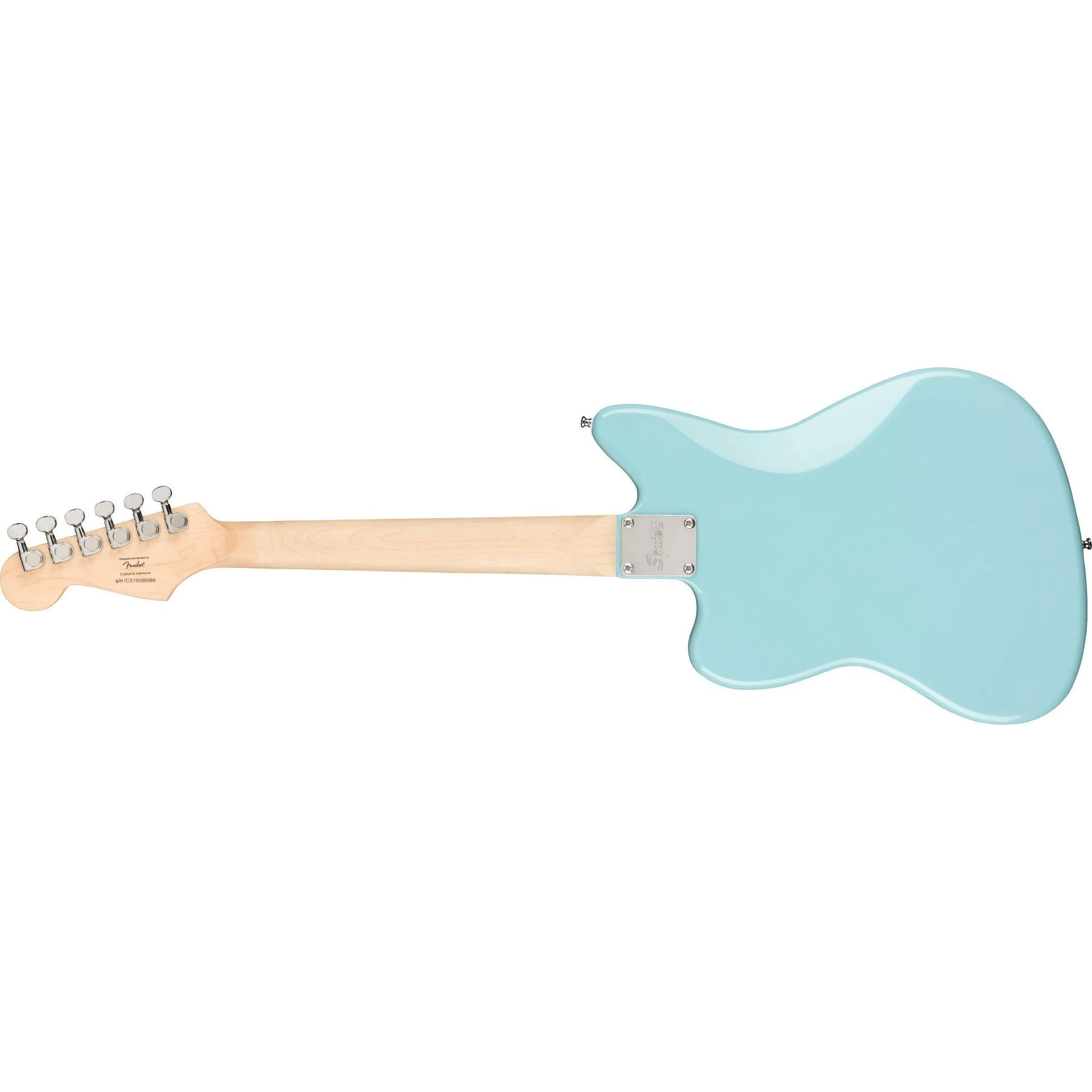 Squier Mini Jazzmaster Electric Guitar, Daphne Blue, Maple Fingerboard - Image 2
