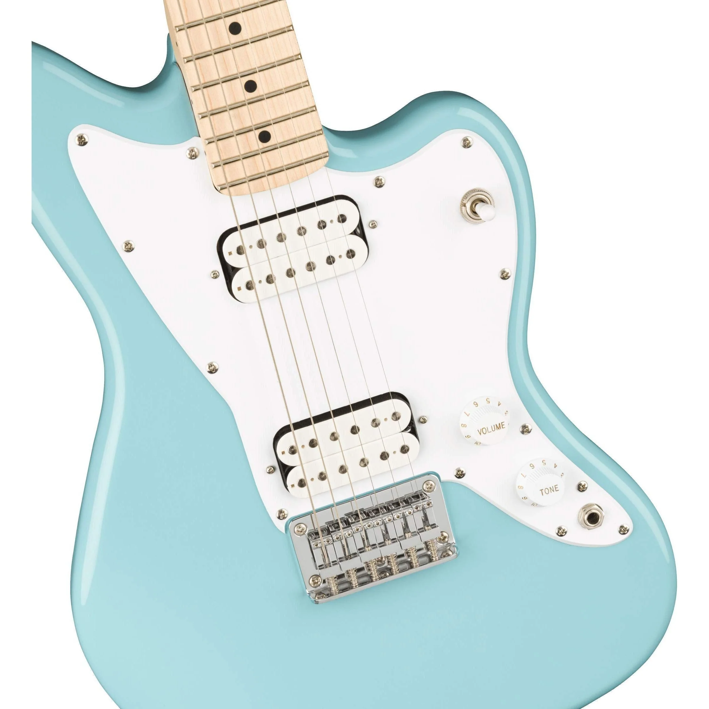 Squier Mini Jazzmaster Electric Guitar, Daphne Blue, Maple Fingerboard - Image 3