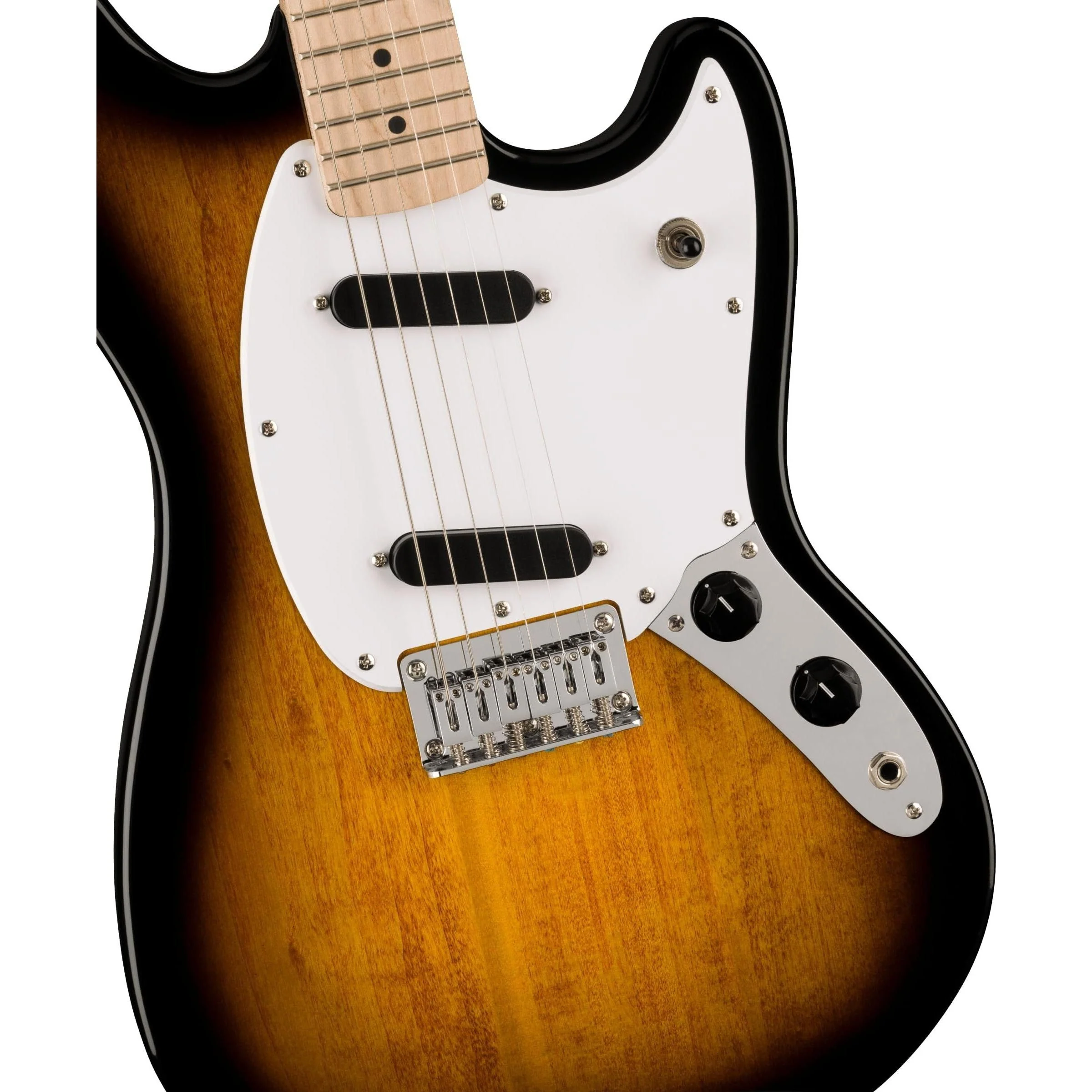 Squier Sonic Mustang Electric Guitar, with 2-Year Warranty, 2-Color Sunburst, Maple Fingerboard - Image 3