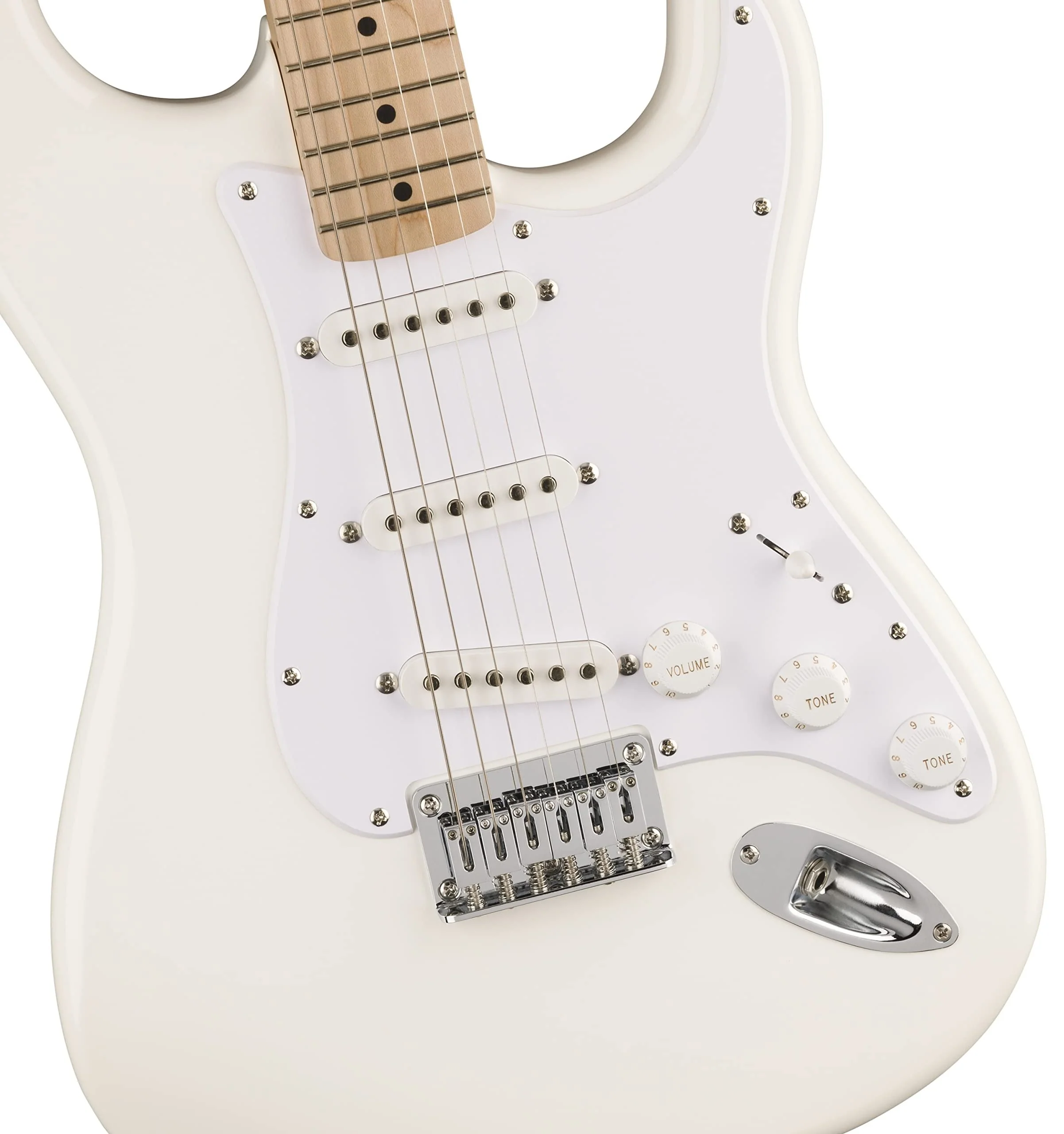 Squire Sonic Stratocaster HT Electric Guitar, Arctic White, Maple Fingerboard, White Pickguard - Image 7