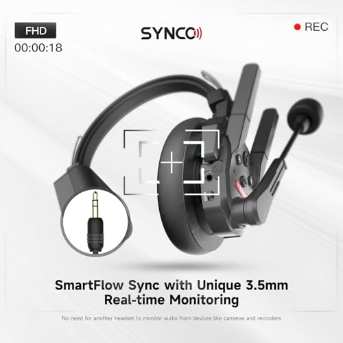 SYNCO XTALK PRO Wireless Intercom Headset System 2.4 GHz 1640feet/500 Meter Long Distance Range Communication Headset for Live Show Stage Performance Movie Shoot - Image 4