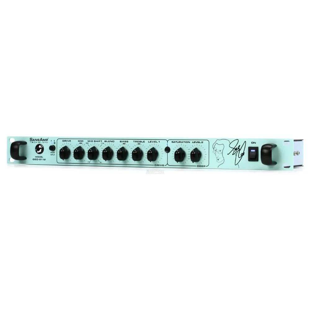 Tech 21 GED-2112 Geddy Lee Signature SansAmp Bundle w/ 2x Strukture S6P48 Woven Right Angle Patch Cables, 12x Fender Picks and Liquid Audio Polishing Cloth - Image 4