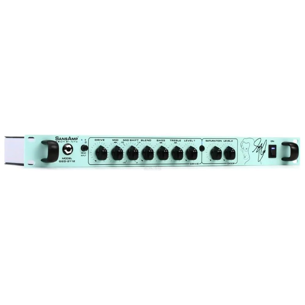 Tech 21 GED-2112 Geddy Lee Signature SansAmp Bundle w/ 2x Strukture S6P48 Woven Right Angle Patch Cables, 12x Fender Picks and Liquid Audio Polishing Cloth - Image 5
