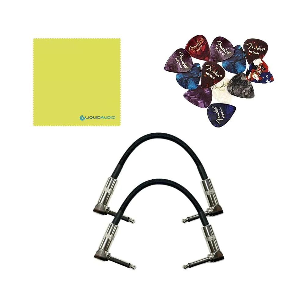 Tech 21 PMDI V2 SansAmp Para Driver DI V2 Guitar Bass Effects Pedal Bundle w/ 2x Strukture S6P48 Woven Right Angle Patch Cables, 12x Fender Picks & Liquid Audio Polishing Cloth - Image 6