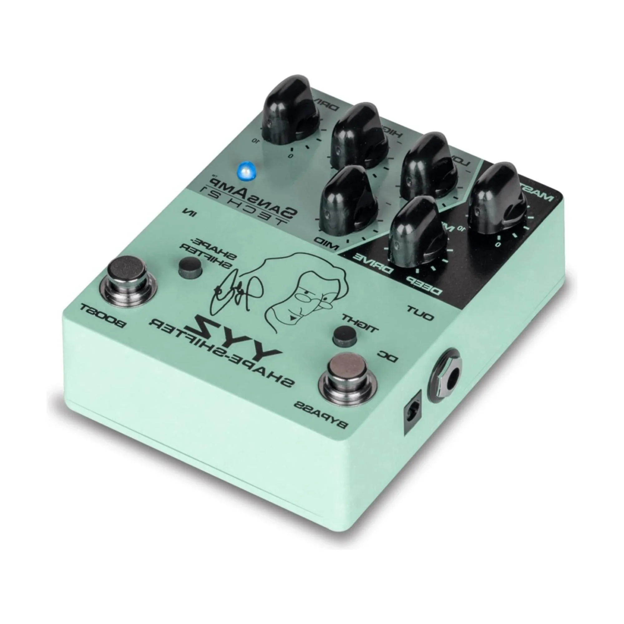 Tech 21 YYZ Geddy Lee Shape-Shifter Signature SansAmp Pedal with 12dB Boost Stomp Switch, Mix Control, and 3-Band Active EQ - Image 3