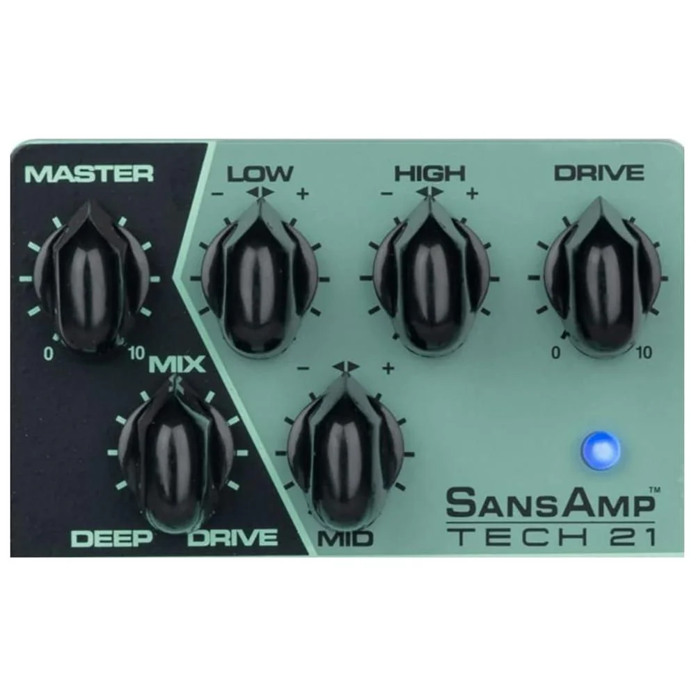 Tech 21 YYZ-SH Geddy Lee Shape-Shifter Signature SansAmp Pedal Bundle w/ 2x Strukture S6P48 Woven Right Angle Patch Cables, 12x Fender Picks and Liquid Audio Polishing Cloth - Image 3