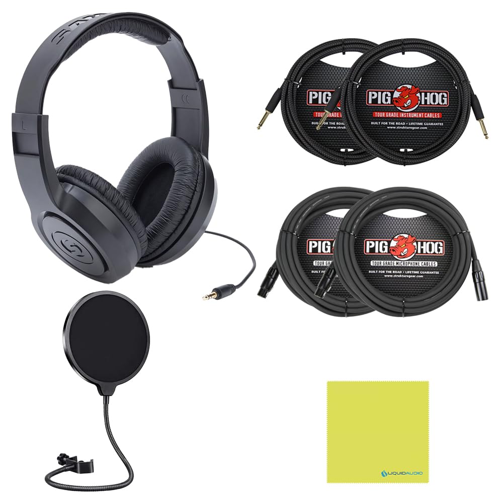 Universal Audio Apollo x4 Desktop Thunderbolt 3 Audio Interface Bundle w/Samson Over-Ear Headphones, 2-Pack Pig Hog 8mm XLR Mic Cable, 2-Pack Pig Hog "Black Woven" Instrument Cable, & Pop Filter - Image 6