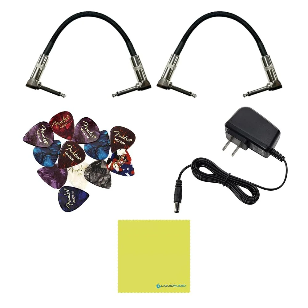 Universal Audio Lion '68 Super Lead Amp Pedal Bundle with 2x Right Angle Patch Cables, 9V Power Adapter, 12 Guitar Picks & Polishing Cloth – Authentic Tube Amp Tones, Versatile Gain Control - Image 2