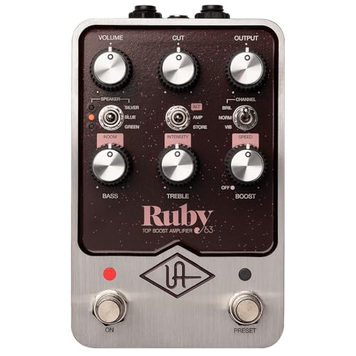Universal Audio UAFX Ruby '63 Top Boost Amplifier Bundle with 2 Right Angle Patch Cables, 9V Power Adapter, 12 Guitar Picks, and Polishing Cloth – Vintage British Tube Amp Tones, Dynamic Response - Image 3