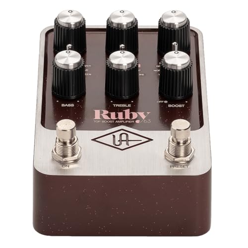 Universal Audio UAFX Ruby '63 Top Boost Amplifier Bundle with 2 Right Angle Patch Cables, 9V Power Adapter, 12 Guitar Picks, and Polishing Cloth – Vintage British Tube Amp Tones, Dynamic Response - Image 4
