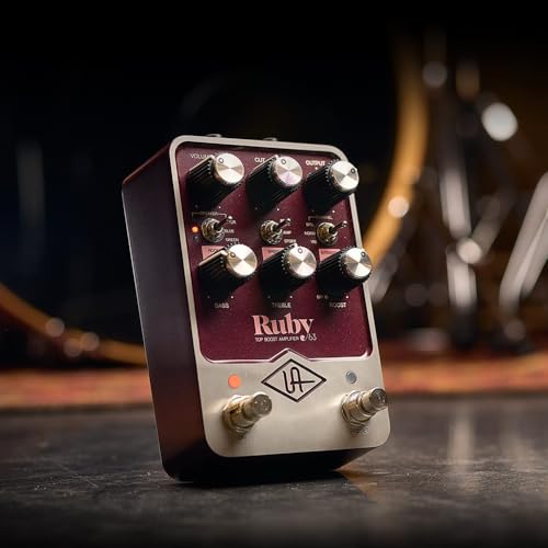 Universal Audio UAFX Ruby '63 Top Boost Amplifier Bundle with 2 Right Angle Patch Cables, 9V Power Adapter, 12 Guitar Picks, and Polishing Cloth – Vintage British Tube Amp Tones, Dynamic Response - Image 6