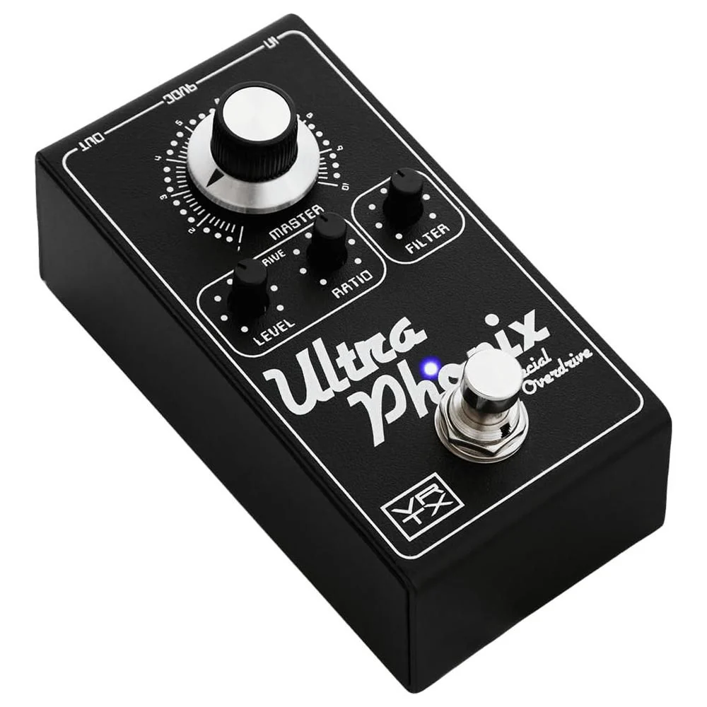 Vertex Effects Ultraphonix MK II Overdrive Pedal Bundle w/2x Strukture S6P48 Woven Right Angle Patch Cables, 12x Guitar Picks and Liquid Audio Polishing Cloth - Image 4