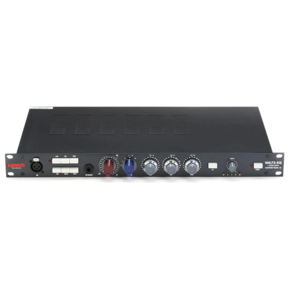 Warm Audio Microphone Preamplifier + EQ (WA73-EQ) Bundle with 4x Pig Hog 8mm XLR Microphone Cable 10ft and Liquid Audio Instrument Polishing Cloth - Single Channel British Mic Preamp, 1073 Style - Image 2