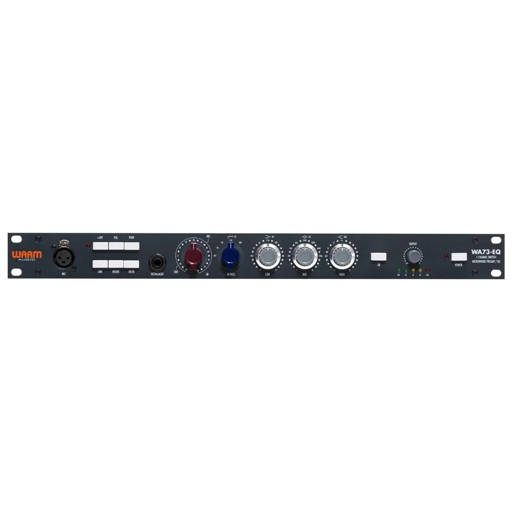 Warm Audio Microphone Preamplifier + EQ (WA73-EQ) Bundle with 4x Pig Hog 8mm XLR Microphone Cable 10ft and Liquid Audio Instrument Polishing Cloth - Single Channel British Mic Preamp, 1073 Style - Image 3