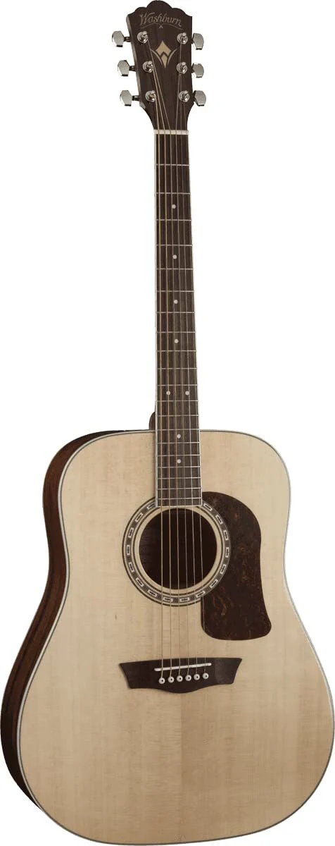 Washburn 6 String Acoustic Guitar, Natural Gloss (HD10S-O) - Image 4