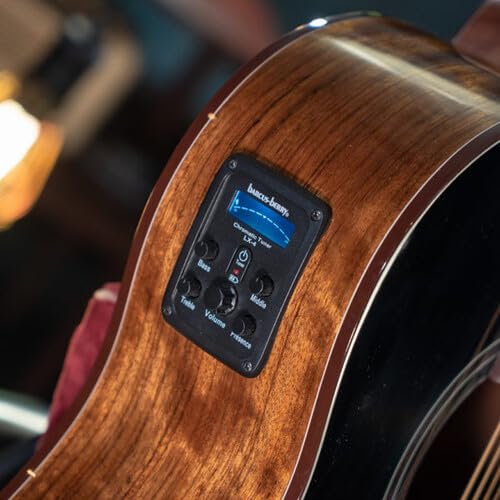 Washburn Bella Tono 6 String Acoustic-Electric Guitar, Right, Gloss Charcoal Burst - Image 2