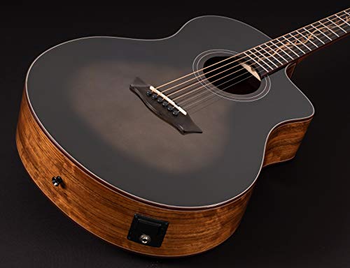 Washburn Bella Tono 6 String Acoustic-Electric Guitar, Right, Gloss Charcoal Burst - Image 6
