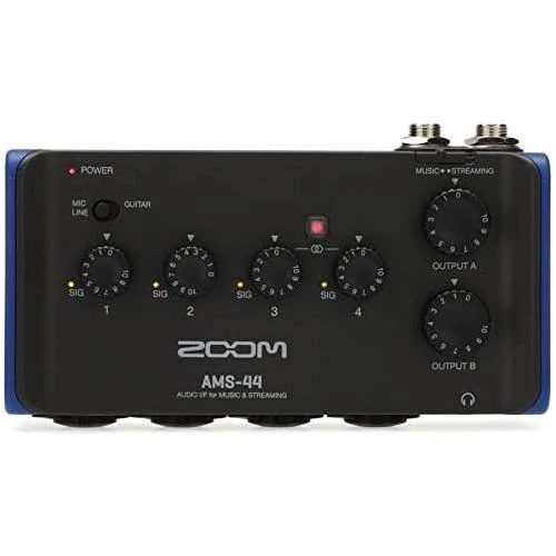 Zoom AMS-44 USB Audio Interface, 4 Inputs, 4 Outputs, Loopback, Direct Monitoring, Bus-Powered, for Recording and Streaming on PC, Mac, iOS, and Android