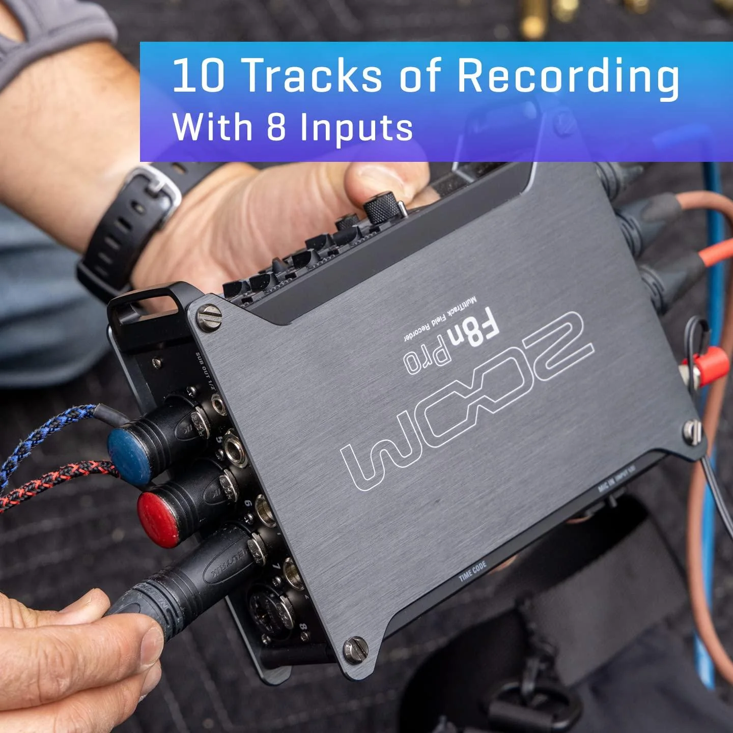 Zoom F8n Pro Professional Field Recorder/Mixer, Audio for Video, 32-bit/192 kHz Recording, 10 Channel Recorder, 8 XLR/TRS Inputs, Timecode, Ambisonics Mode, Battery Powered, Dual SD Card Slots - Image 10