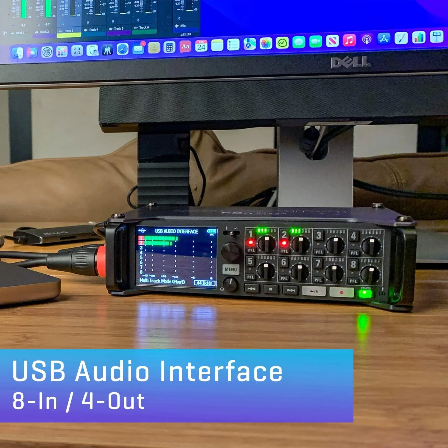 Zoom F8n Pro Professional Field Recorder/Mixer, Audio for Video, 32-bit/192 kHz Recording, 10 Channel Recorder, 8 XLR/TRS Inputs, Timecode, Ambisonics Mode, Battery Powered, Dual SD Card Slots - Image 11