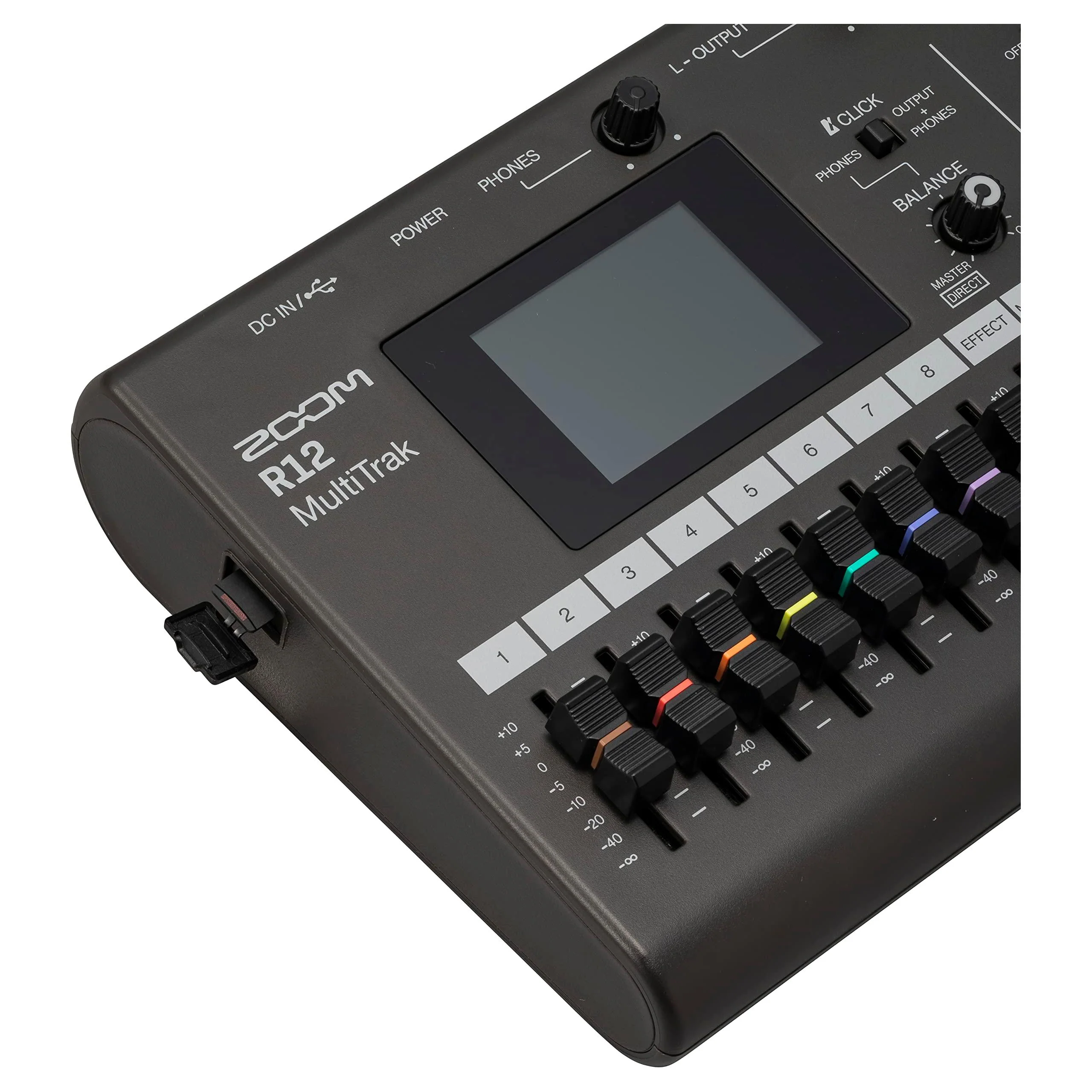 Zoom R12 Multi Track Portable Recorder, with Touchscreen, Onboard Editing, 8 Tracks, 2 Combo Inputs, Effects, Synth, Drum Loops, Battery Powered, and USB Audio Interface - Image 4